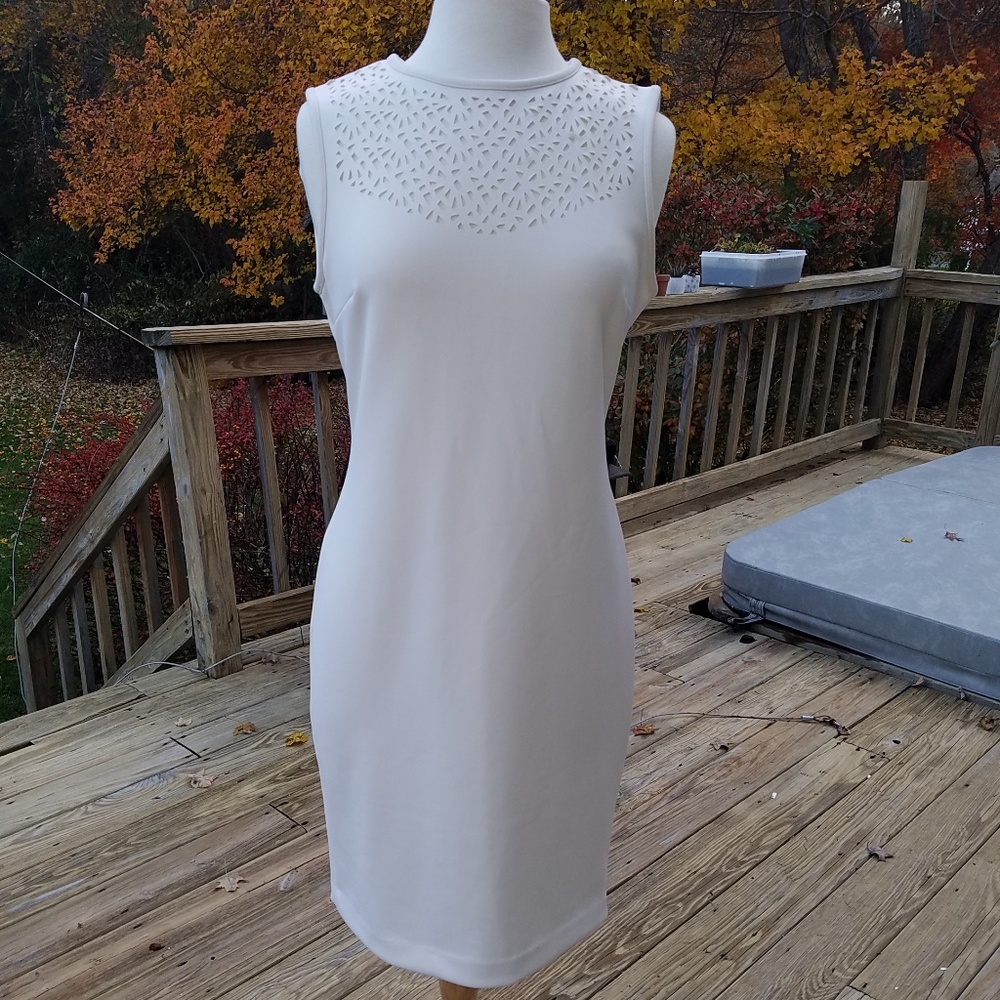 Calvin Klein Cream Sheath Dress